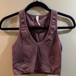 Athleta Ribbed V-Neck Crop Top
